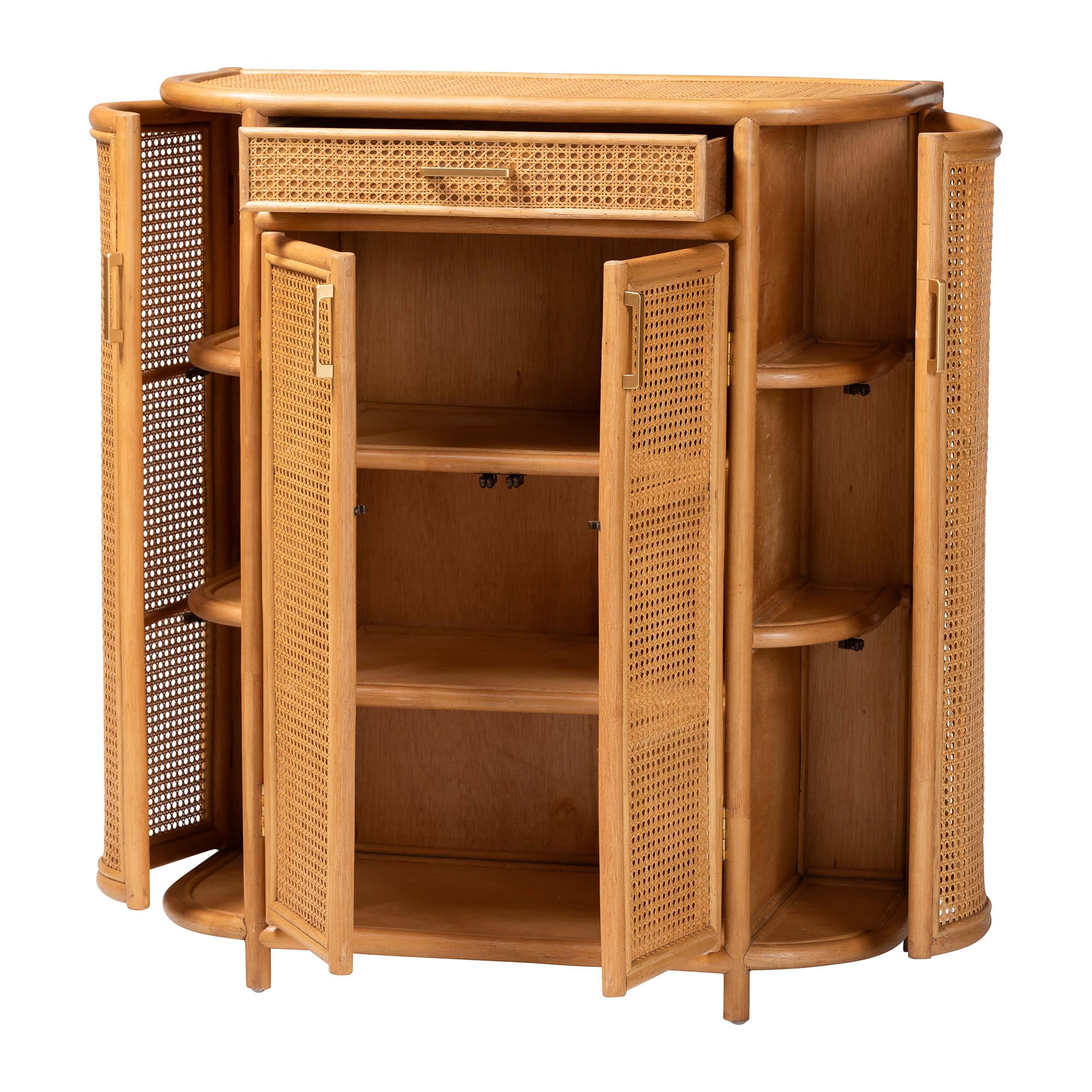 bali & pari McKenna Boho Storage Cabinet, 1-Drawer, Light Honey