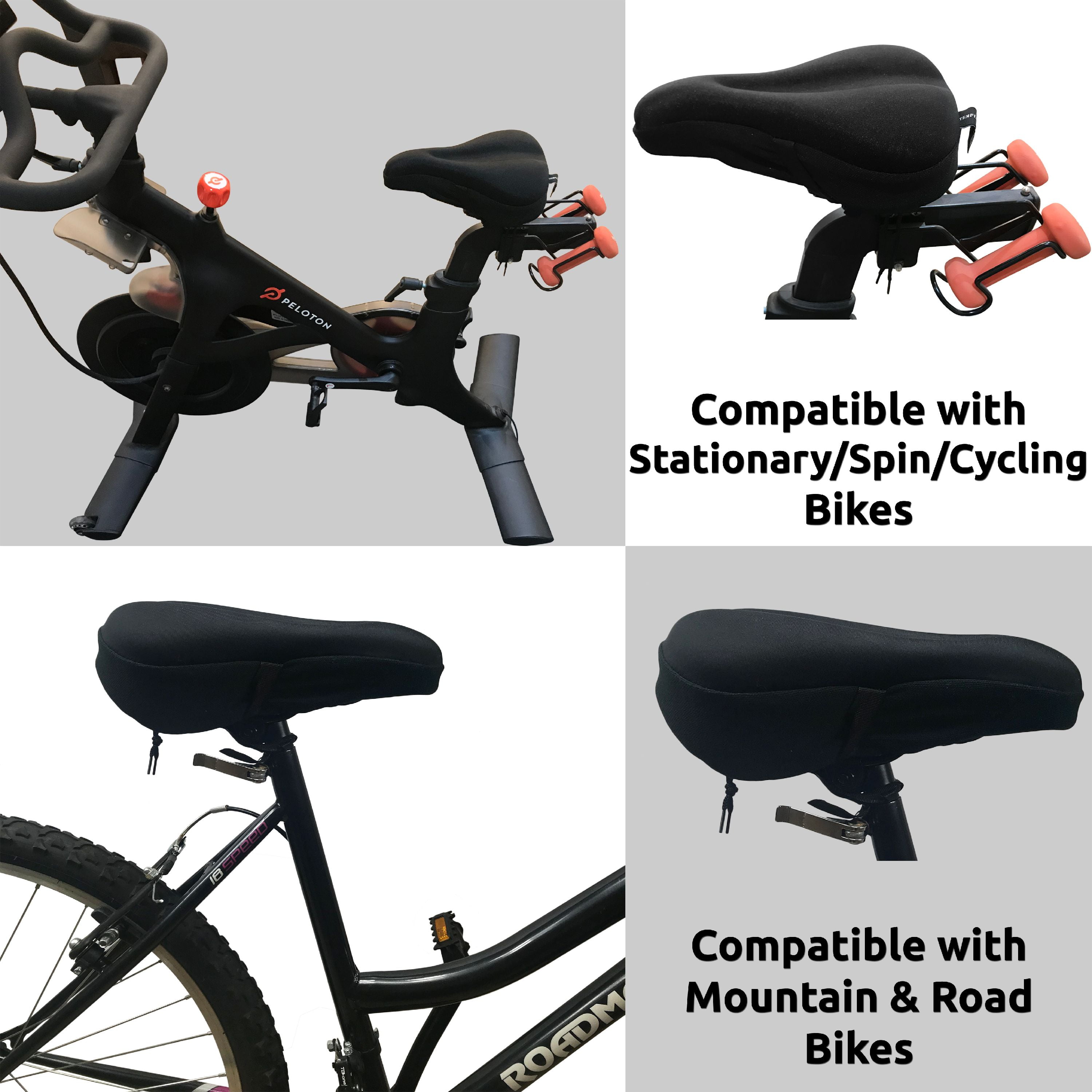 Domain Cycling Bike Seat Cushion - Ultimate Comfort, Fits Indoor, Outdoor  and Most Exercise Bikes, Padded Gel Bike Seat Cover to Make Your Seat
