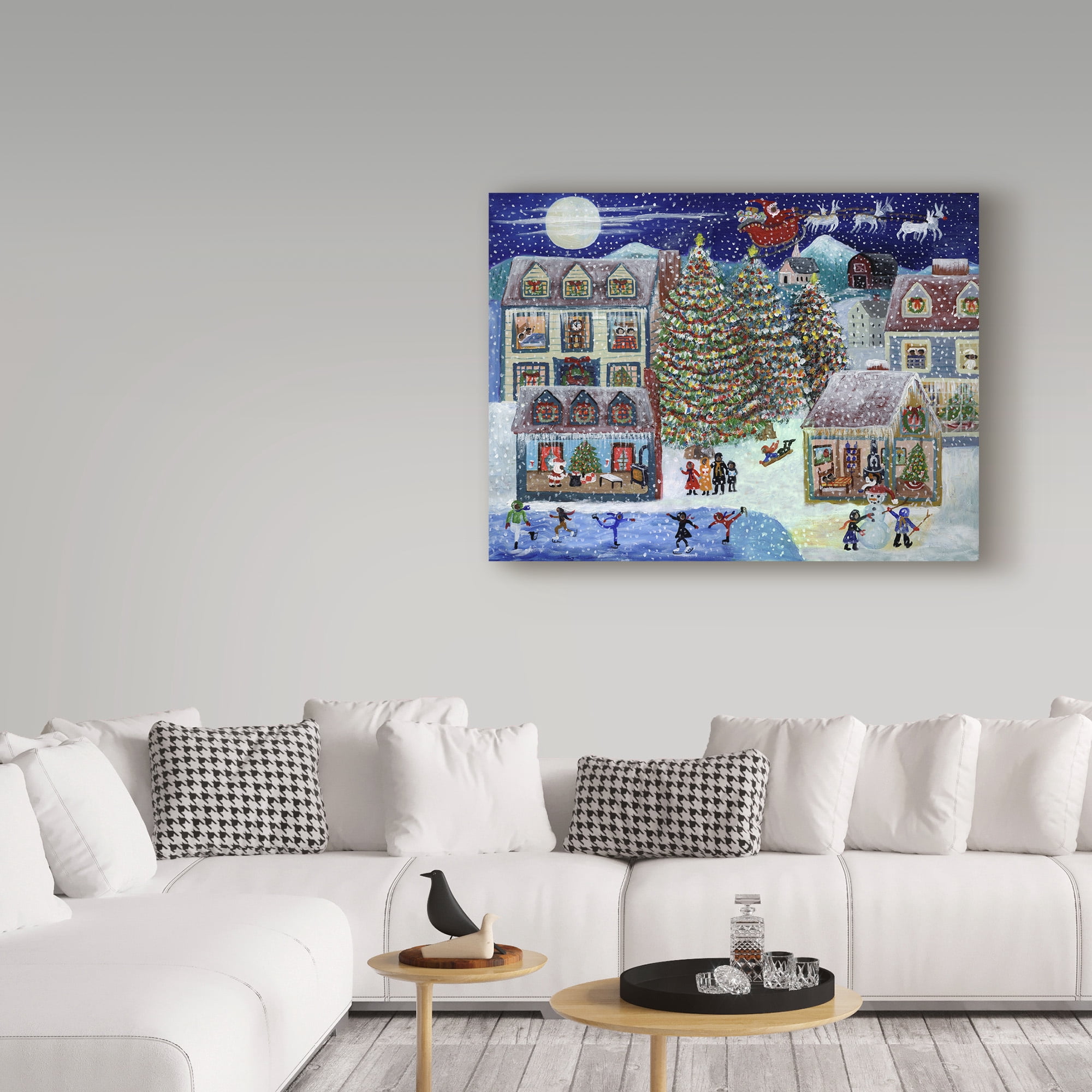 Trademark Fine Art 'Santa Christmas Village' Canvas Art by Cheryl Bartley