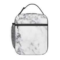 Lunch Bag For Women And Men Insulated Portable Lunch Box For School Student Teens Bento Box Office Picnic Travel Cooler Bag White Marble