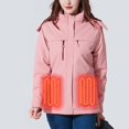 thumbnail image 2 of Heated Jacket for Women Windproof Outdoor Sports Fast Warm Up Hooded Jacket Long Sleeve Electric Heated Coat Solid Color Heating Clothing Thermal White Puffer Jacket, 2 of 4