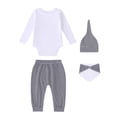 thumbnail image 6 of WIBACKER My First Halloween Newborn Baby Bodysuit Pants Bib and Hat 4 Piece Cotton Outfit Set Infant Baby Boys' Costumes, 6 of 8