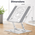 thumbnail image 3 of Swayvoo Laptop Stand for Desk, Adjustable Height Ergonomic Computer Riser, 360° Rotating Aluminum Notebook Holder, Fits 10-16" MacBook Dell HP Lenovo, Silver, 3 of 7