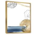thumbnail image 3 of Golden Marine Shell Classic Blue Abstract 16 in x 32 in Framed Painting Canvas Art Print, by Designart, 3 of 5