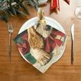thumbnail image 2 of BZSMCE Satin Native Fab Cotton Dinner Napkin Puppy under Christmas Tree Reusable, 2 of 8