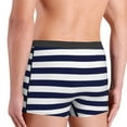thumbnail image 5 of Fotbe Navy Blue And White Stripes Men’s Total Support Pouch Boxer Briefs, X-Temp Cooling, Moisture-Wicking Underwear, Regular, Long-leg and Trunk-Small, 5 of 9
