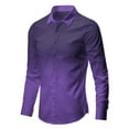 thumbnail image 5 of Huankd Men's Wrinkle Free Slim Fit Dress Shirts Formal Long Sleeve Button Down for Wedding Business Dark Purple M, 5 of 5