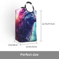 thumbnail image 3 of KLL Starry Multicolored Wolf Laundry Hamper,Large Canvas Fabric Lightweight Storage Basket Toy Organizer Dirty Clothes Collapsible Waterproof, 3 of 6
