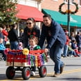 thumbnail image 5 of Enyopro Portable Toy Wagon with Wooden Side Rails, Outdoor Wagon Cart Kids Wagon with 10'' Wheels, for Toddlers, All-Terrain for Camping & Backyard, Red, 5 of 10