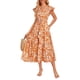 thumbnail image 1 of Vestido midi GRACE KARIN con estampado floral en A y cintura alta para mujer, 1 of 5
