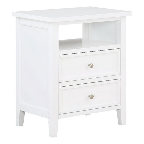 Comfort Pointe Walker White Wood 2-drawer Casual Storage Nightstand