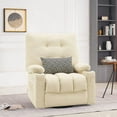 thumbnail image 4 of MCombo  Large Power Swivel Glider Rocker Recliner Chair with Massage and Heat, Faux Leather 7748 Cream, 4 of 5