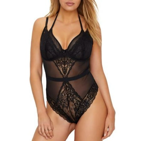 

Women s Pour Moi 11810 Contradiction Suspense Underwire Bodysuit (Black 38E)