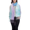thumbnail image 4 of Foulard à Franges pour Femmes, Châle Long Violet Étoile de Rêve, Léger et Chaud, 4 of 6