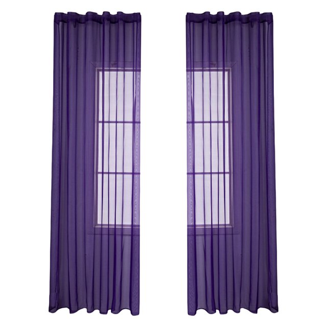 LCXmlly Rideau Occultant 2 Pcs Finition Soignée Gaze de Fenêtre Facile à Installer Grand Application Polyester Fin Décor de Fenêtre 1658