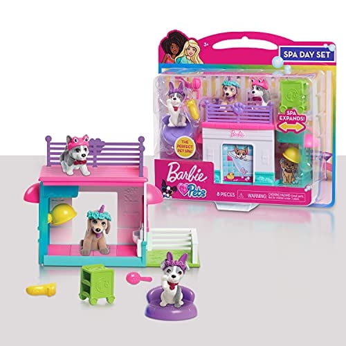 Barbie Spa de Mascotas Juego Conectable 8 Piezas con Figuras y Accesorios por Just Play Just Play Walmart en linea