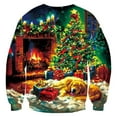 thumbnail image 4 of Ugly Christmas Sweatshirt Men Festive Long Sleeve Soft Crewneck Pullover Sweatshirt Funny Graphic Xmas Gift Winter Casual Men's Sweatshirt Dark Green XXL, 4 of 4