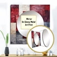thumbnail image 3 of Designart "Abstract Shapes With Maroon Mosaics" Abstract Shapes Square Mirror For Wall Decor - Large Purple Square Printed Wall Mirror Art - Square Modern Mirror - Wall Mounted Square Mirror, 3 of 5