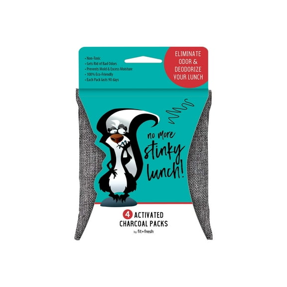 Fit   Fresh - Activated charcoal pack - thermo bag - gray (pack of 4)