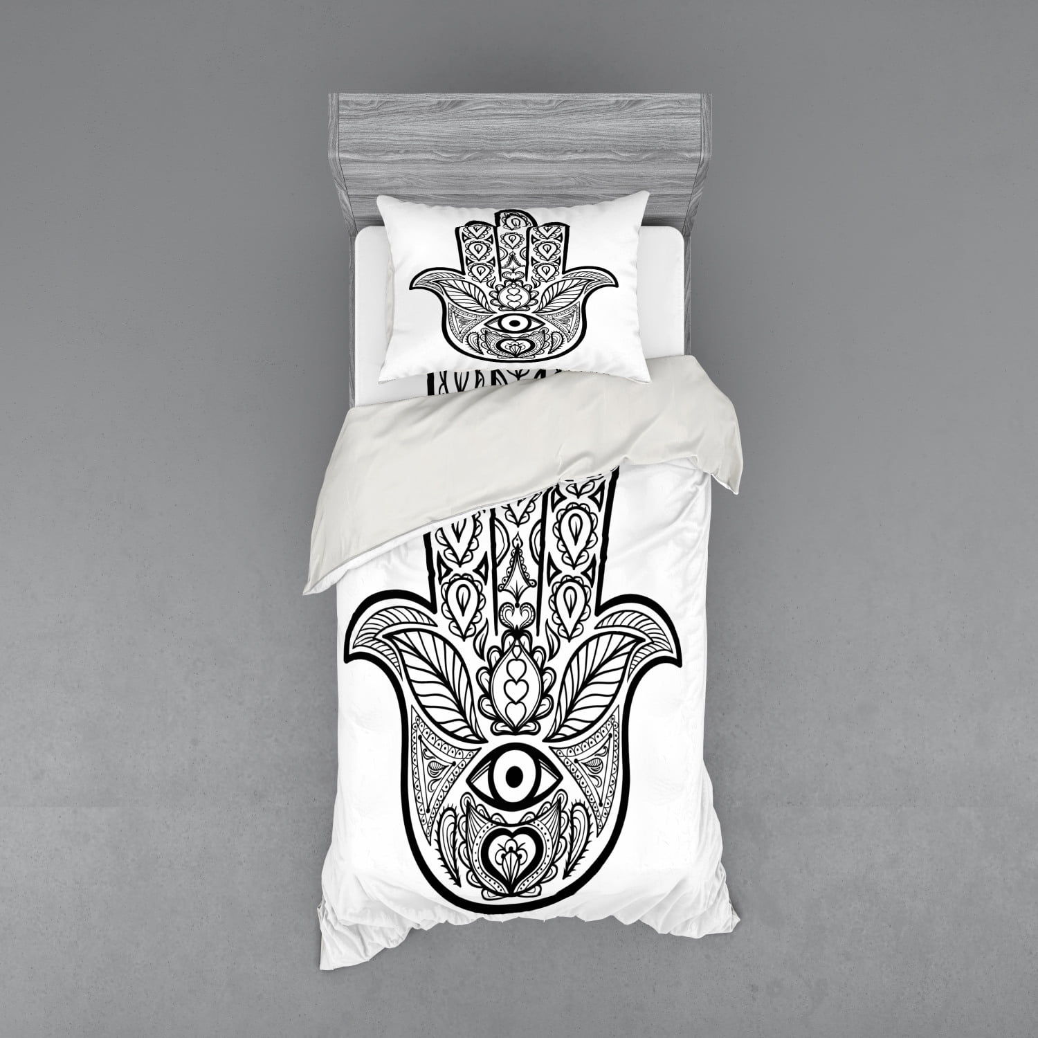 Mandala Duvet Cover Set Hamsa Hand Inner Eye Image Evil Eyes Bless You Oriental Eastern Art Print Bedding Set With Shams And Fitted Sheet 3 Sizes By Ambesonne Walmart Com Walmart Com