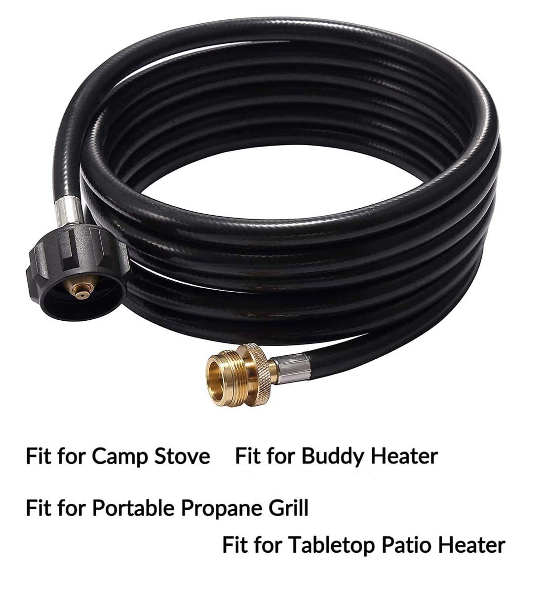 Replacement Gas Line Connectors. 12ft Propane Hose, Connects