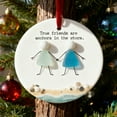thumbnail image 4 of chaungfeng Round Sea Glass Friendship Decor, 3.15" Friendship Keepsake Ornament, Christmas Tree Hanging Ornaments, Shaped by Nature & Crafted, Friendships Gifts for Friends, 4 of 9