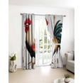 thumbnail image 3 of Retro Rooster Blackout Curtains for Bedroom/Living Room, Thermal Insulated Kitchen Curtains, Vintage Watercolor Rooster Grommet Darkening Window Treatment Drapes 27.5"x39"x2, 3 of 8