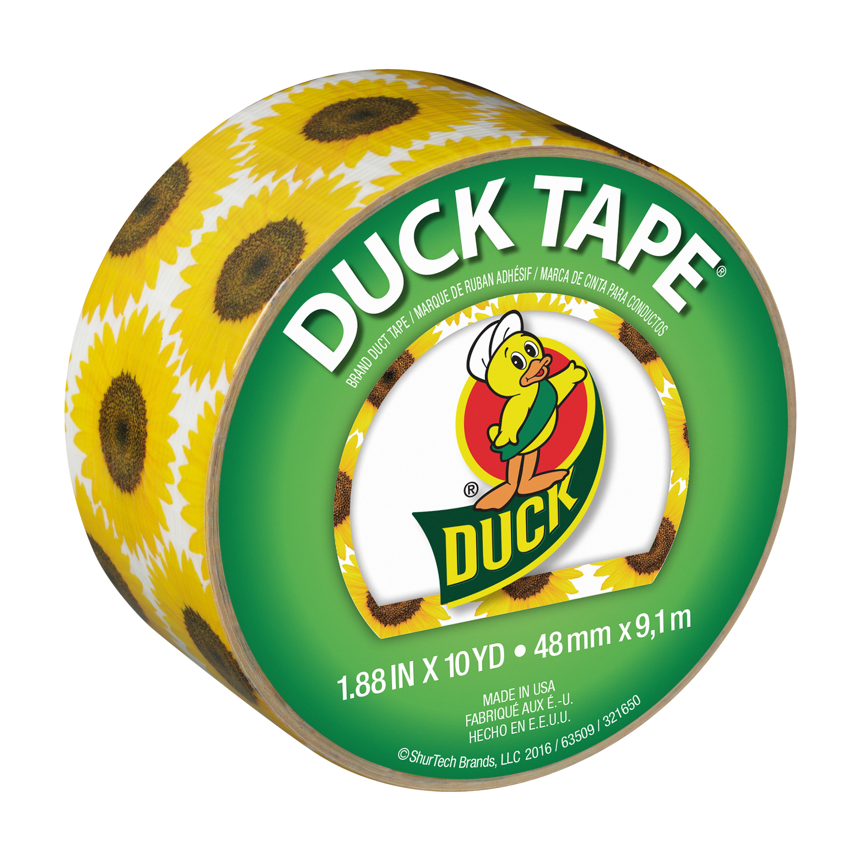 Duck Brand 1.88 in x 10 yd Sunflower Printed Duct Tape - Walmart.com