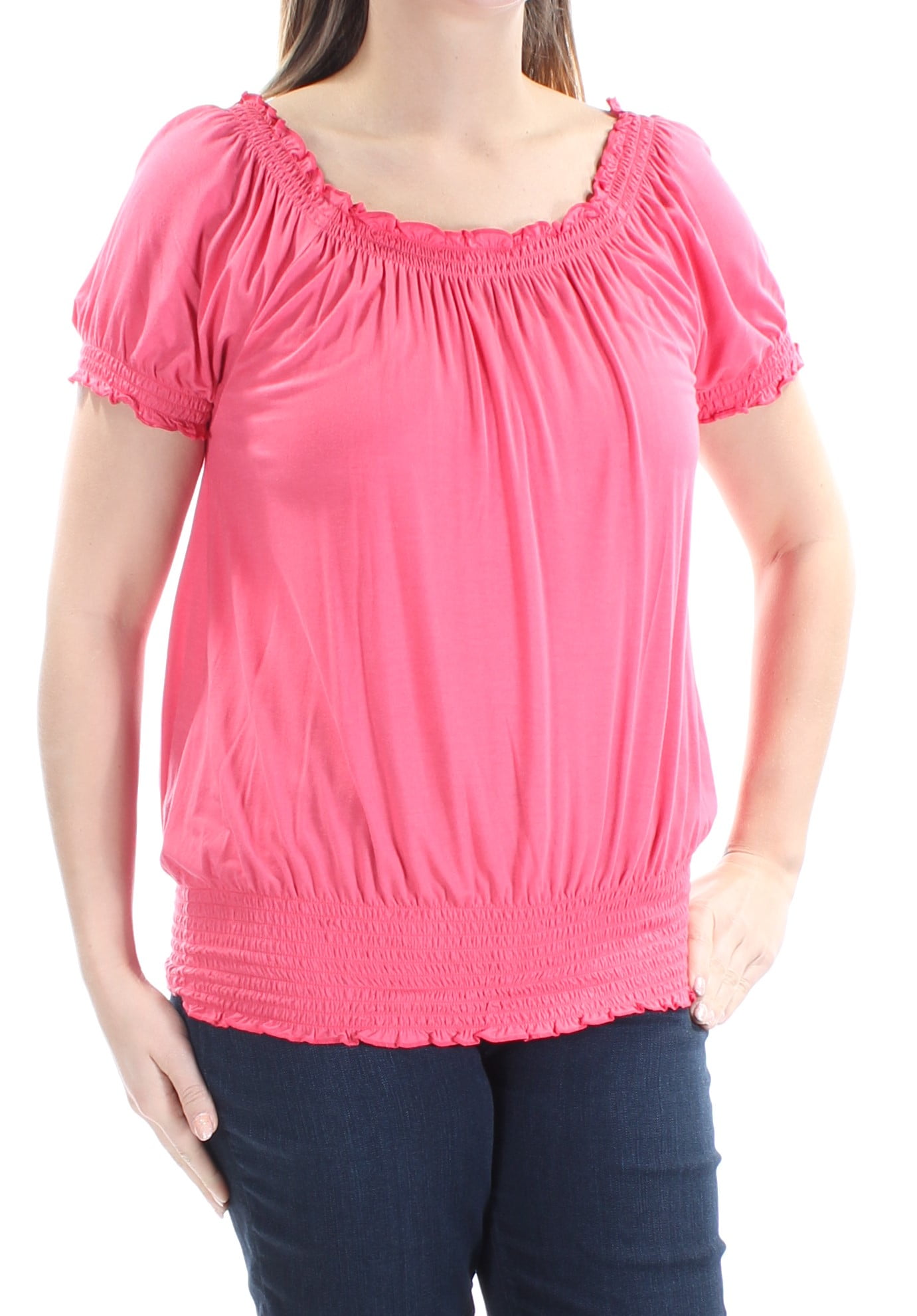 INC - Inc International Concepts Coral Off-The-Shoulder Jersey Top L ...