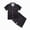 H138-Black, variant on TOWED22 Girls Pajamas Set Satin Silk Button Down Pj Sleepwear Soft Nightwear Button Up Lounge Sleepwear,7-8 Y