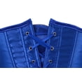 thumbnail image 3 of Stay Corset Underbust Corset Top Women Satin Lace Up Boned Underbust Corset Gothic Corset Blue 2XL, 3 of 5
