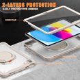 thumbnail image 3 of REQO Case for iPad (A16) 11th Gen 11 Inch 2025, iPad 10th Gen 10.9 inch 2022: 2-Layer Structure Portable Hybrid Shock-Proof Cover Rotatable Hook&Loop Kickstand,Shoulder Strap, 3 of 7
