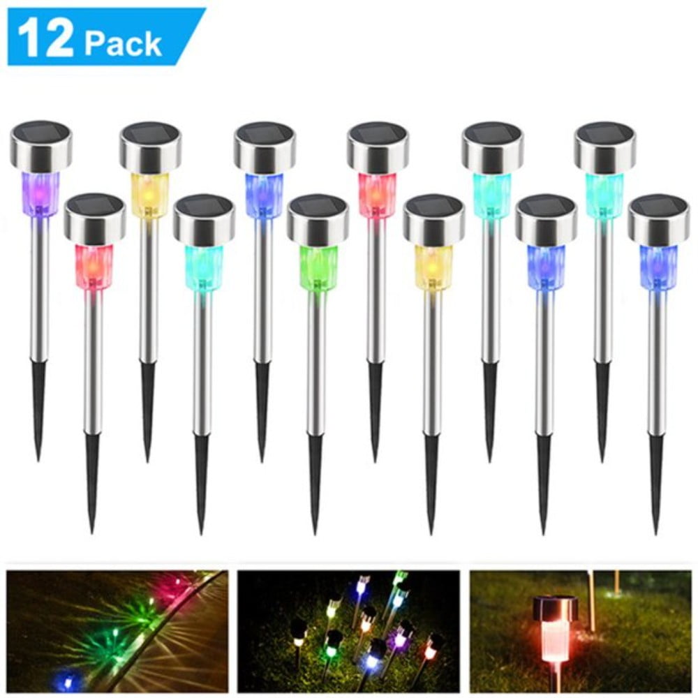 WHATOOK 12 Pack Solar Lights Outdoor, LED landscape Lighting Solar
