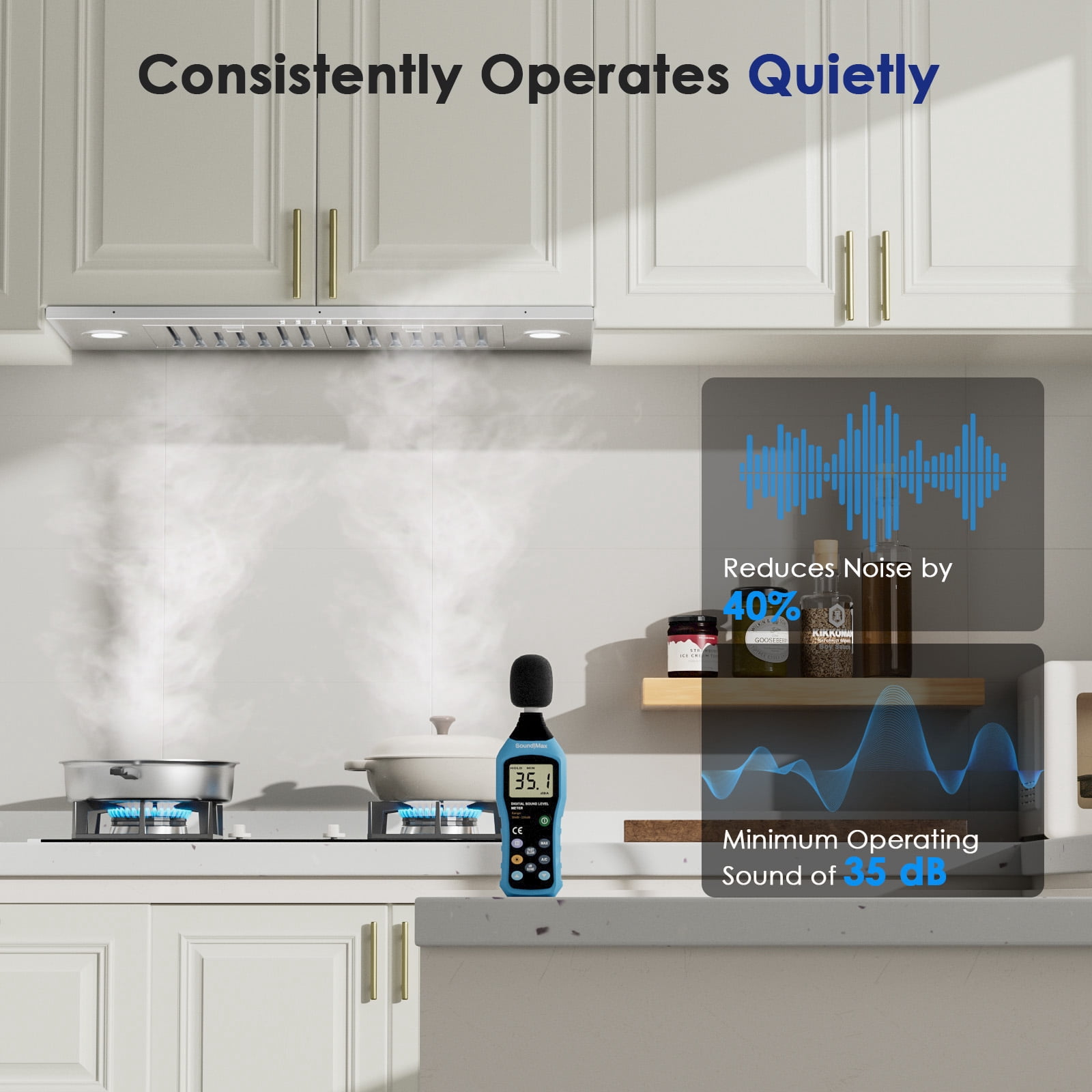 30 in. 900 CFM Convertible Insert Range Hood with 4-Speed Control,Low Noise,Long-term Warranty,Lights in Stainless Steel