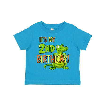 

Inktastic It s My 2nd Birthday with Cute Green Alligator Boys or Girls Toddler T-Shirt