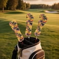 thumbnail image 2 of Uorisanigo Golf Club Head Covers for Driver, Fairway Woods and Hybrids, Premium PU Leather Tropical Floral Palm Tree Golf Headcovers, Waterproof & Durable Headcovers Set Fit Most Clubs, 2 of 7
