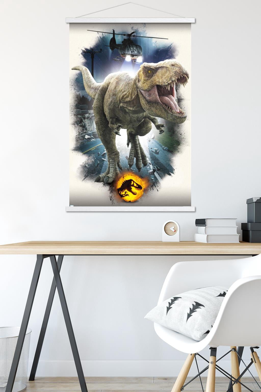 Jurassic World: Dominion - T. Rex Focal Wall Poster with Magnetic Frame, 22.375" x 34"