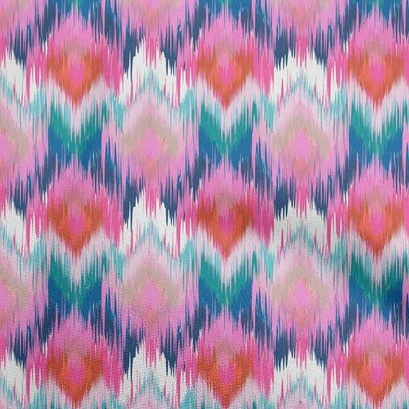 oneOone Cotton Cambric Royal Blue Fabric Ikat Dress Material Fabric Print Fabric By The Yard 42 Inch Wide