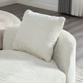 thumbnail image 6 of CQSXDA  77.17 Inch Wide Chenille Daybed Bench with Armrests and Rubberwood Legs for Bedroom or Apartment Use, Beige, 6 of 10