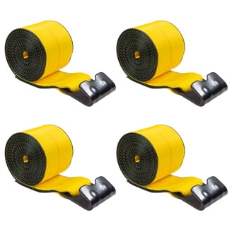 4 Correas De Amarre Con Trinquete De 3" X 30′ – Ganchos De Alambre Doble J Para Remolques De Plataforma (Indusafe)
