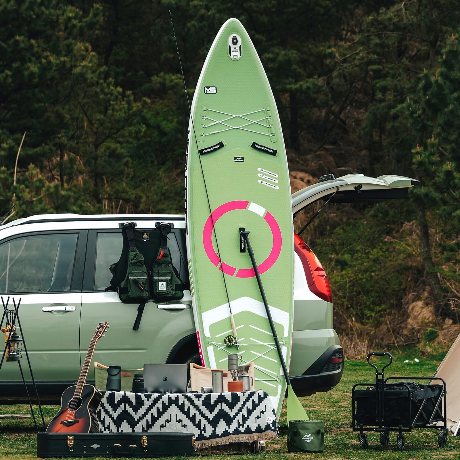 11FT Paddle Board for Adult & Teen, Seizeen Inflatable Paddle Board Non-slip Stand Up Board Set with Accessories, Paddle Pump Backpack Fin Leash Repair Kit, 6'' Extra Thick Up to 380LBS