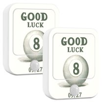 Yayeee 2-Pack Plug in LED Night Lights with Light Sensors Motion Detectors, Good Luck Billiard