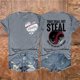 thumbnail image 2 of Camisetas de Manga Corta para Mujeres Beisbol Amor Doble Cara Impresión Cuello Redondo Camiseta, Top de Verano Casual, 2 of 3