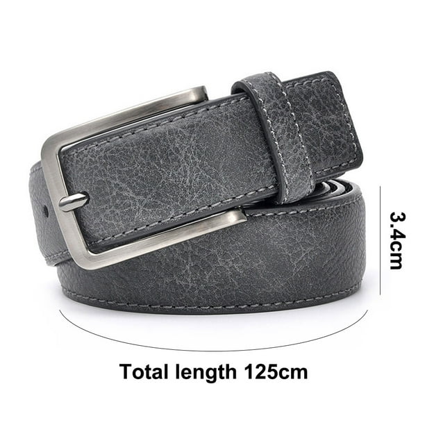 NO HOLES Men's Heavy Duty Durable Automatic Buckle PU Leather Belt - I