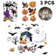 thumbnail image 1 of 3 Sets Halloween Window Stickers Bat Cat Witch Ghost Pumpkin Wall Stickers Window Stickers For Halloween Party, 1 of 4