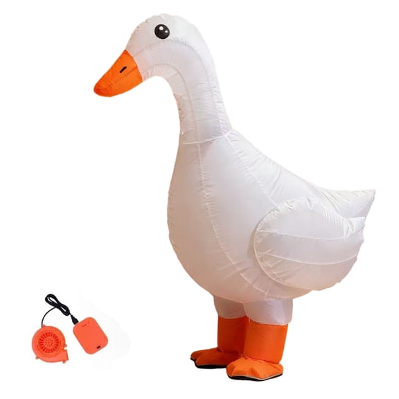 Inflatable Costumes for Adults,Halloween Costumes,Inflatable Goose Costume for Adults, Funny Blow Up Animal Suit, Halloween Party Cosplay Outfit for Men and Women(White 13IN)
