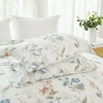 thumbnail image 6 of Floral Comforter Set 100% Cotton Comforter Green Floral Bedding Comforter Set 3pcs Ultra Soft and Easy Care Reversible Lightweight Bedding Sets, 6 of 7