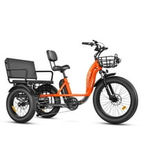 MAXFOOT MF33 Maxlandau 2-Seater Electric Tricycle for Adults, 85 Miles, 750W Rear Drive Motor Electric Trike with Rear Differential, Front Suspension, Parking Brake System, Fat Tire, 48V 20Ah Battery