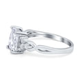 thumbnail image 3 of Emerald Cut Wedding Bridal Ring CZ 925 Sterling Silver Size 10, 3 of 7