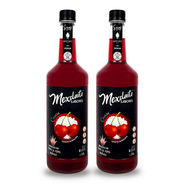 Mexclaito® Premium Jarabe/Syrop sabor Cereza 1 Litro 2 PACK Mexclaito® Premium